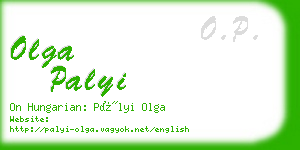 olga palyi business card